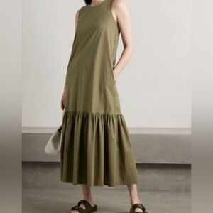 Chic Olive Sleeveless Midi Dress